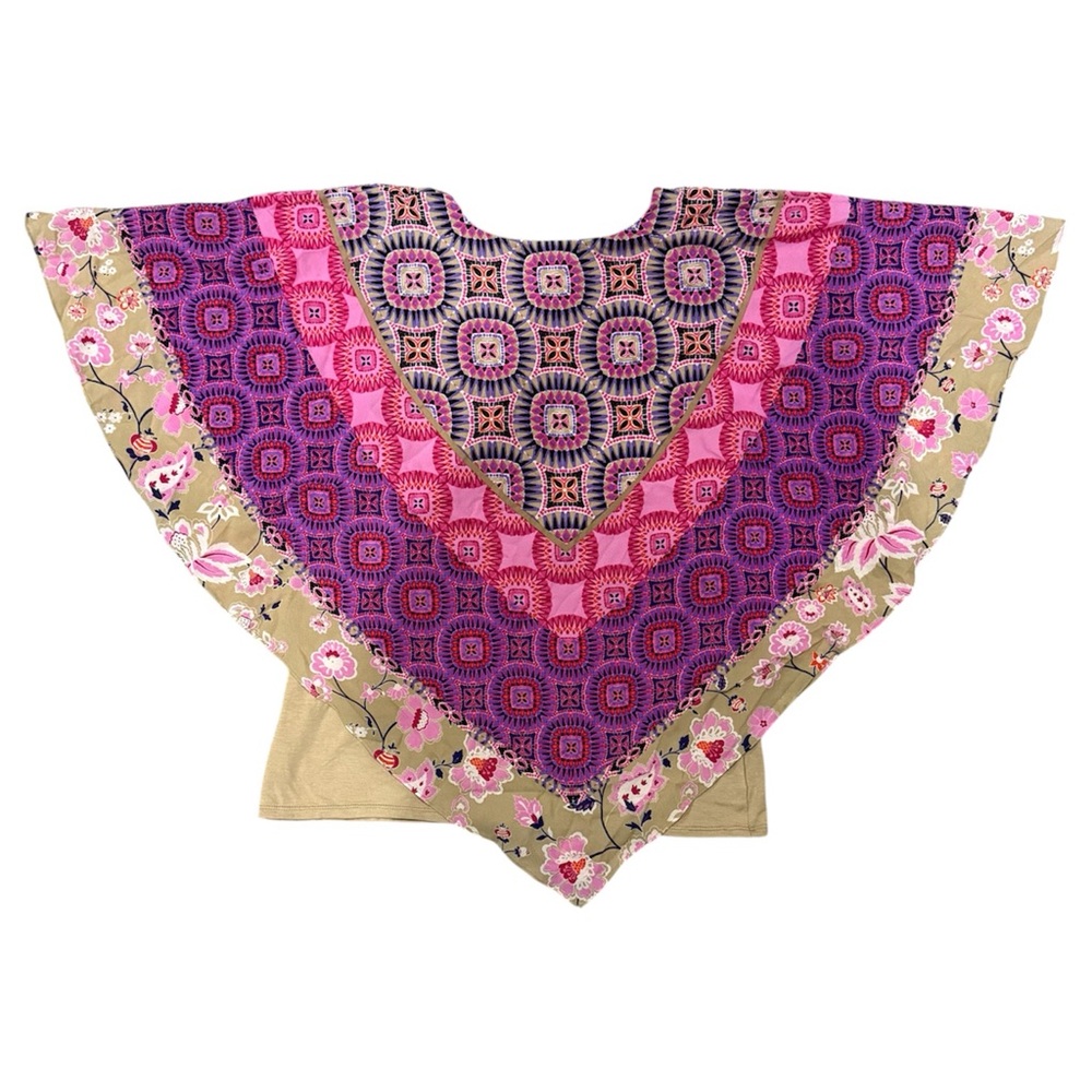 Ruby Rd. Pink & Purple Embroidered V-Neck Boho Tunic - Picture 4 of 6
